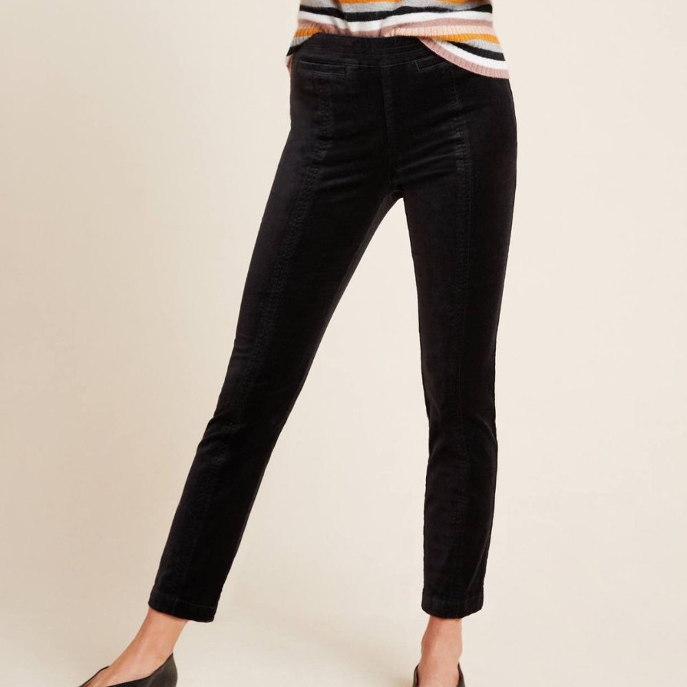 Anthropologie The Essential Velvet Slim Trousers